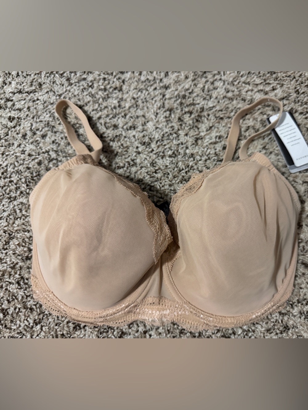 Natori Nude Lace-Trim Full Coverage Bra